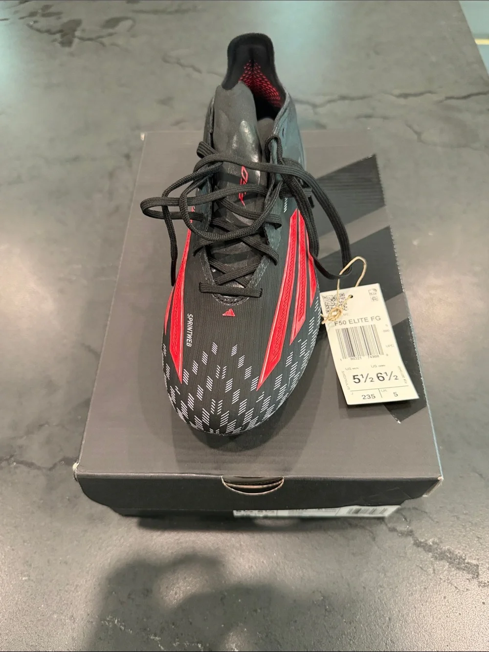 adidas Black & Red Men’s/Women’s Soccer Cleats - F50 Elite FG Style